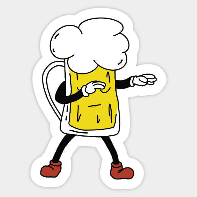 Dabbing Beer Dab Dance funny Gift Sticker by Foxxy Merch